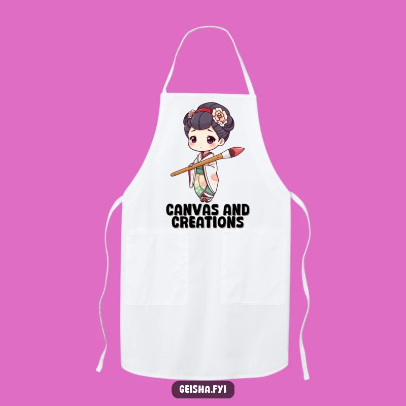 Funny Geisha Art Apron: Hilarious Painter Wear for Creative Cooks