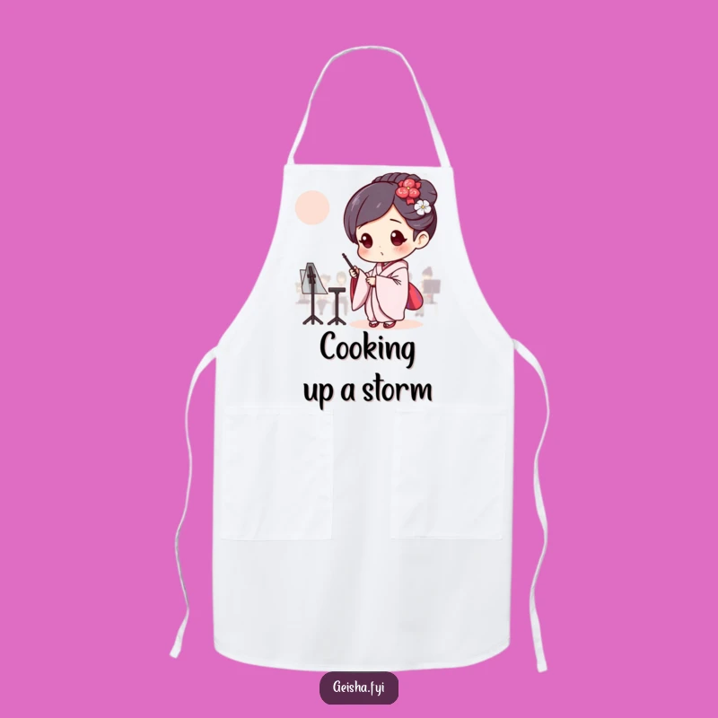 Funny Geisha Conductor Apron: Cook with Focused Humor Gift!