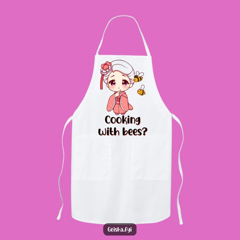 Funny Geisha Bee Apron - Comical Kitchen Wear for Amused Cooks Gift