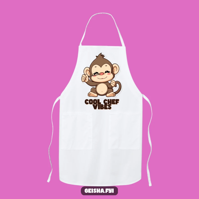 Funny Cheeky Monkey Fan Balance Apron: Cook with Primate Pizzazz