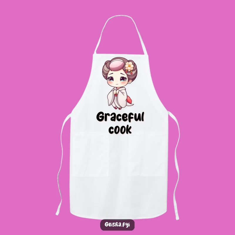 Funny Geisha Bowing Apron: Cook with Grace, Inspired by a Cheerful Bow