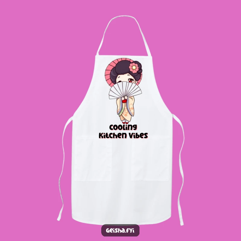 Funny Geisha Fan Apron - Chef's Companion, Elegant Character, Practical Funny Gift