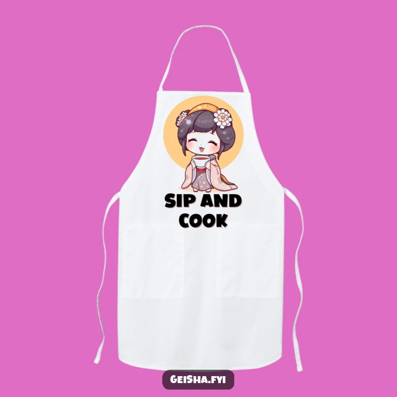 Funny Geisha Tea Apron: Brewing Smiles in the Kitchen Gift