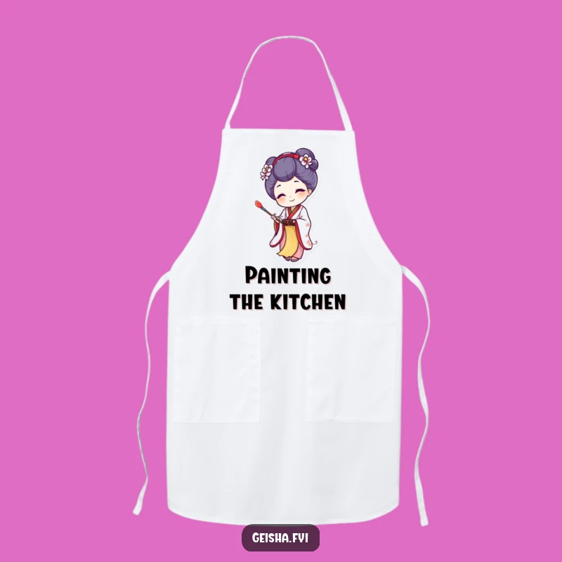 Funny Joyful Geisha Apron: Artistic Creation, Perfect Painter Chef Gift