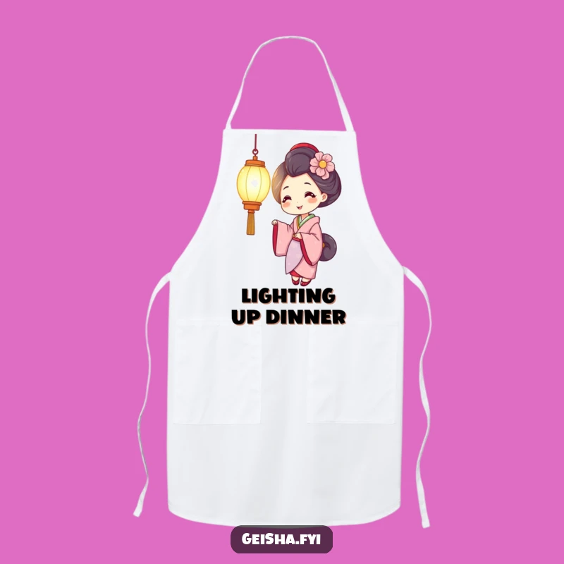 Funny Smiling Geisha Apron, Cook with Light and Cheerfulness