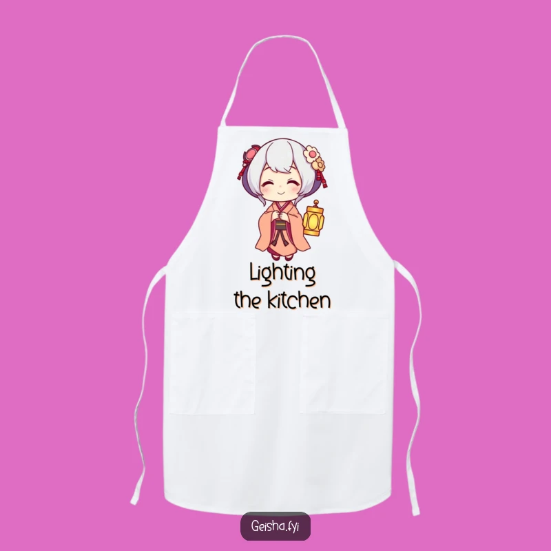 Funny Geisha Lantern Apron: Cook with Warmth and Humor Gift!