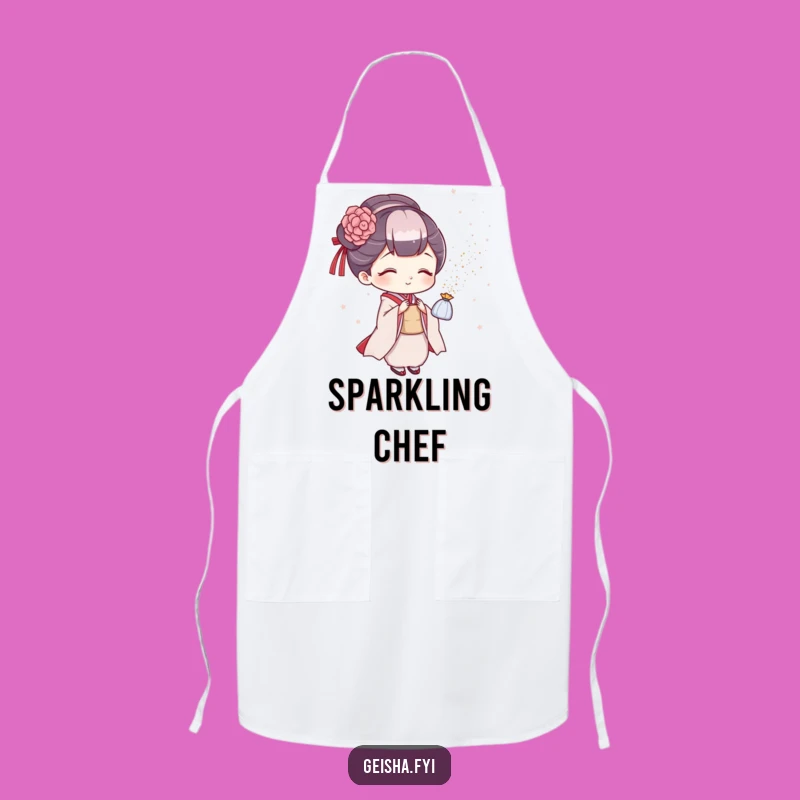 Fun Funny Geisha Glitter Apron - Kitchen Sparkle, Playful Chef, Practical Funny Gift