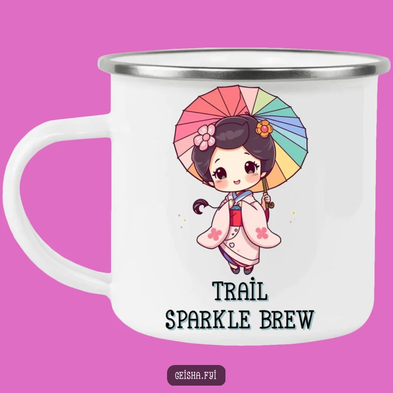 Adventure Ready Funny Geisha Parasol Camping Mug: Outdoor Fun Gift