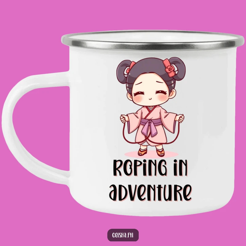 Funny Geisha Obi Jump Rope Camping Mug - Outdoor Mischievous Drinkware