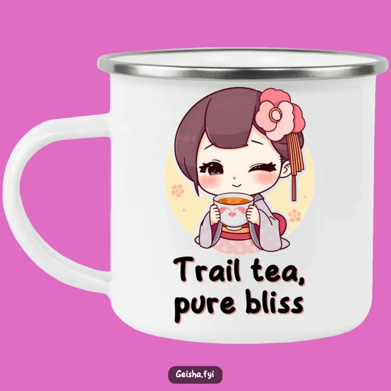 Funny Geisha Tea Camping Mug: Adventure Brewed With Tiny Cup Humor
