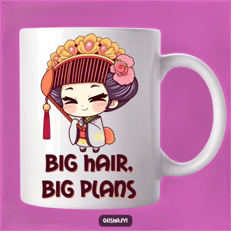 Funny Geisha Comb Mishap Mug: Humorous Accessory Gift