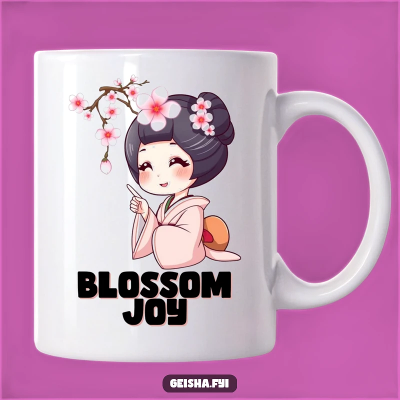 Funny Geisha Cherry Blossom Mug: Joyful Appreciation as a Hilarious Gift