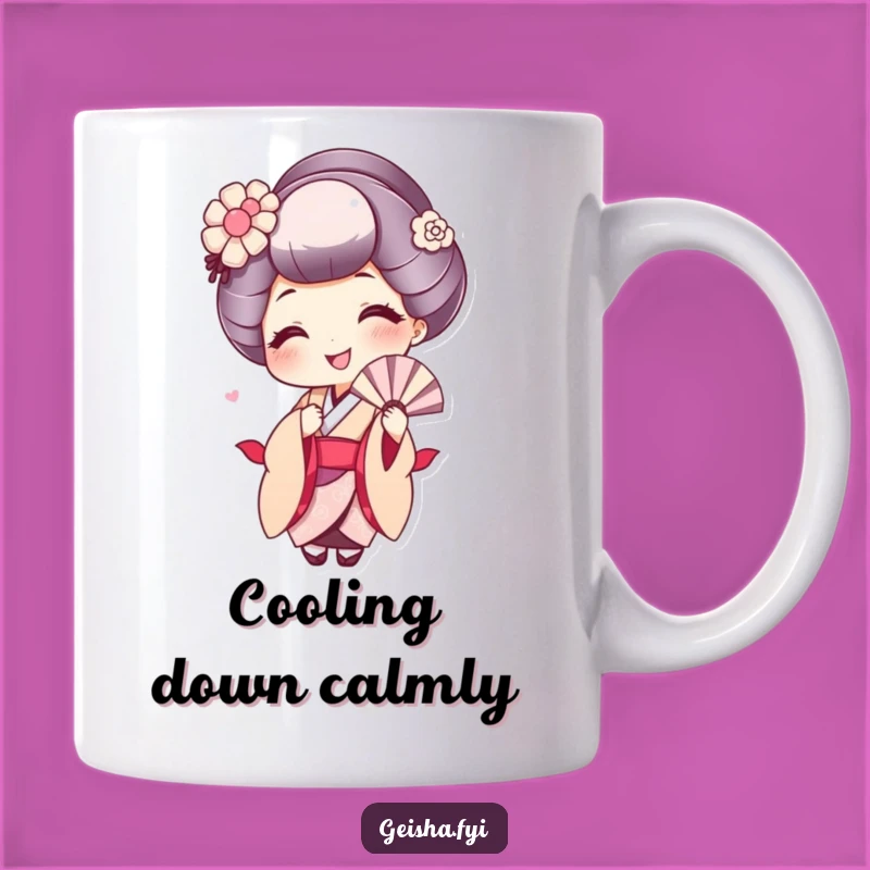 Funny Geisha Smile Mug: Playful Fanning Design for Joyful Sips