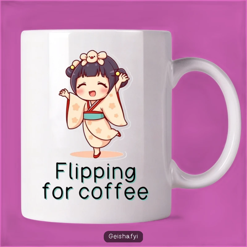 Funny Geisha Doll Cartwheel Mug - Delighted Character Gift
