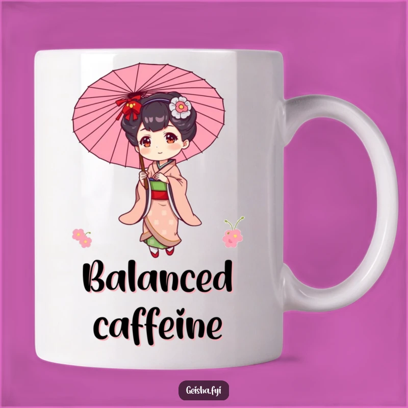 Funny Geisha Parasol Mug: Elegant Balance and Playful Charm Gift