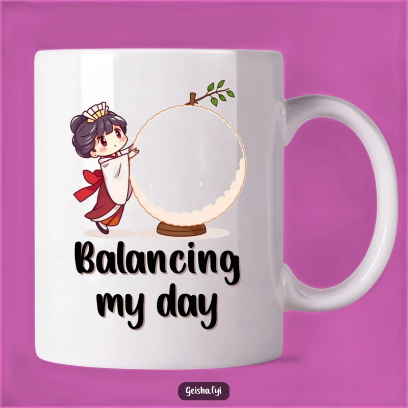 Funny Geisha Rice Ball Mug - Balancing Act Character, Perfect Funny Gift!