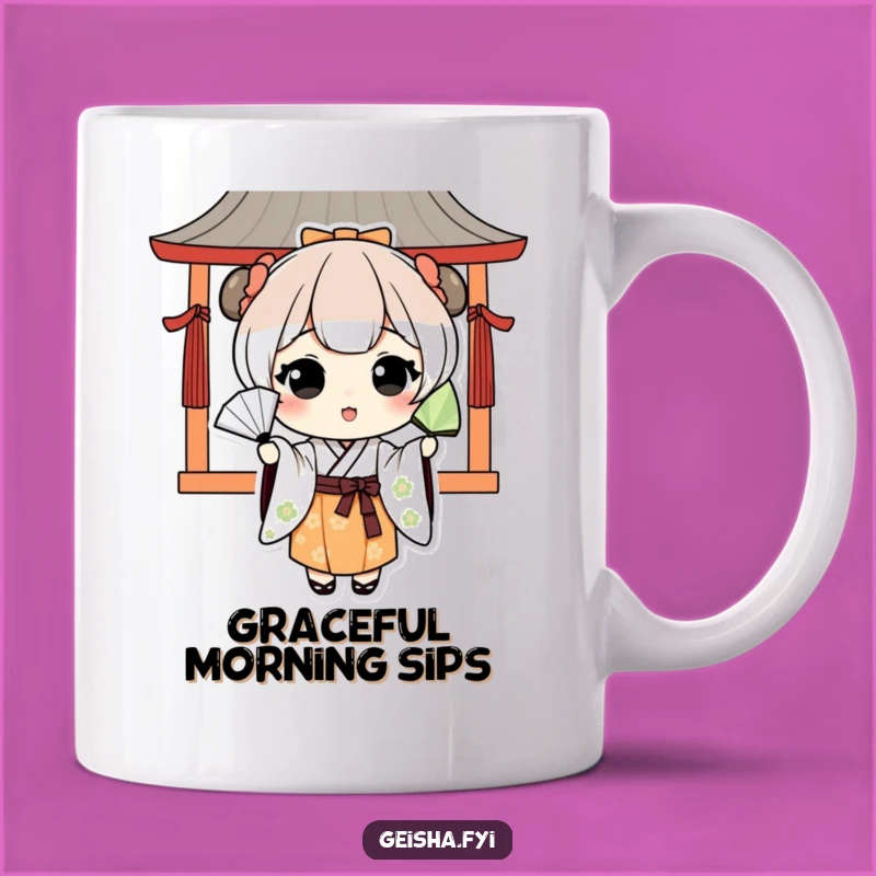 Funny Kawaii Japanese Character Fan Toss Mug - Playful Cultural Gift
