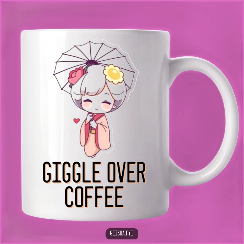 Funny Geisha Giggle Mug - Shy Character, Perfect Funny Gift!