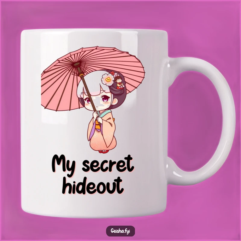 Funny Geisha Umbrella Mug: A Curious Peek Gift for Her!