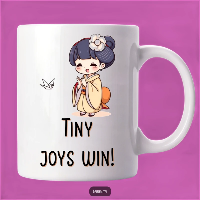 Funny Geisha Crane Mug: Delightful Claps, Joyful Gift!