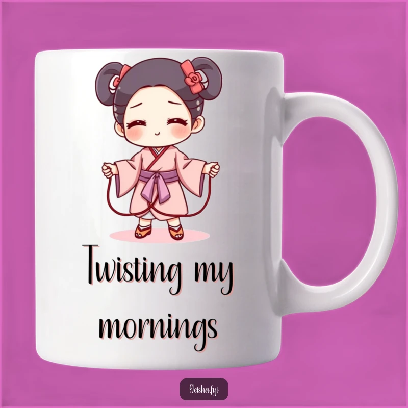 Funny Geisha Obi Jump Rope Mug - Mischievous Character Gift
