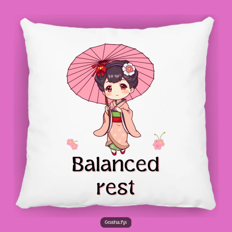 Funny Geisha Pillow: Elegant Comfort with Playful Balance