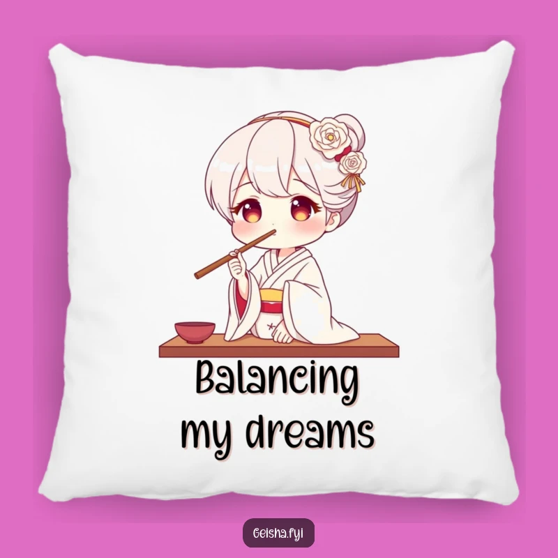 Funny Geisha Chopstick Nose Pillow - Snuggle Up with Playful Elegance!