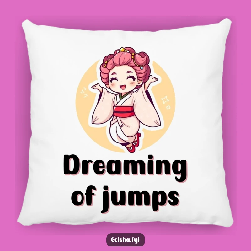 Funny Geisha Jump Pillow - Cozy Energetic Decor, Wonderful Funny Gift!