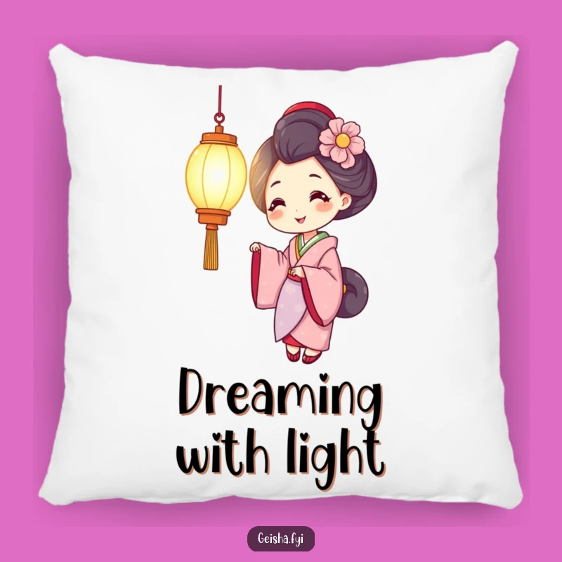 Soft Funny Smiling Geisha Pillow, Cozy Comfort with a Warm Glow
