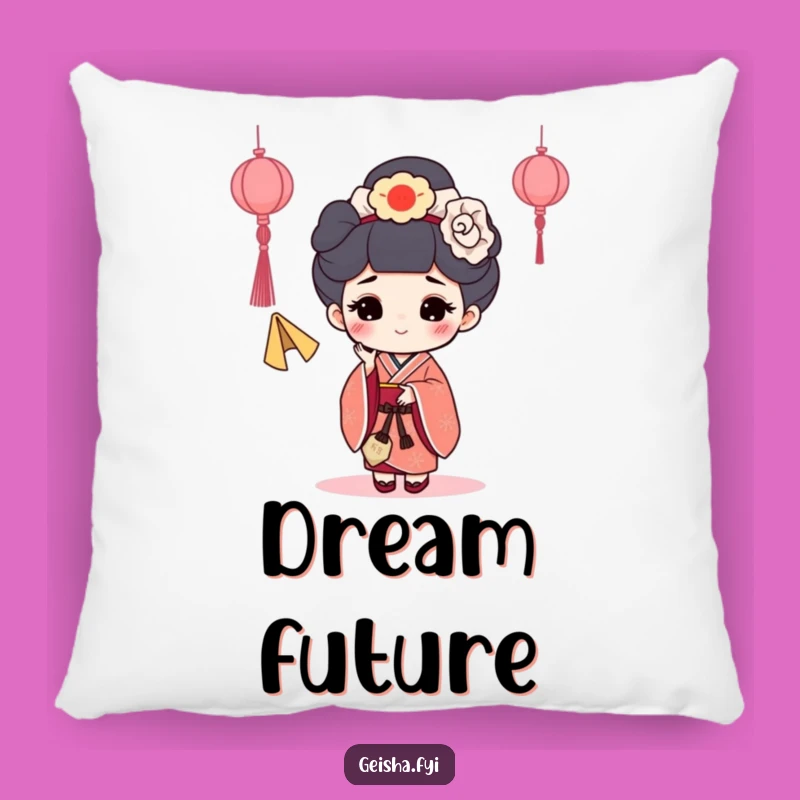 Funny Fortune Cookie Geisha Pillow: Cozy Comfort with a Happy Cookie Tossing Character