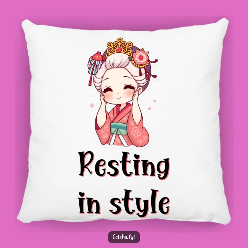 Funny Geisha Hair Pillow: Cozy Comfort With Ornate Charm