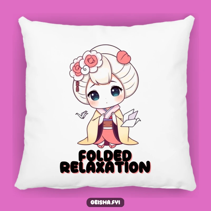 Funny Geisha Pillow - Cute Origami Crane Surprise for Your Couch