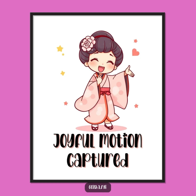 Funny Geisha Silly Dance Digital Art: Instant Artistic Joy for Your Walls Gift