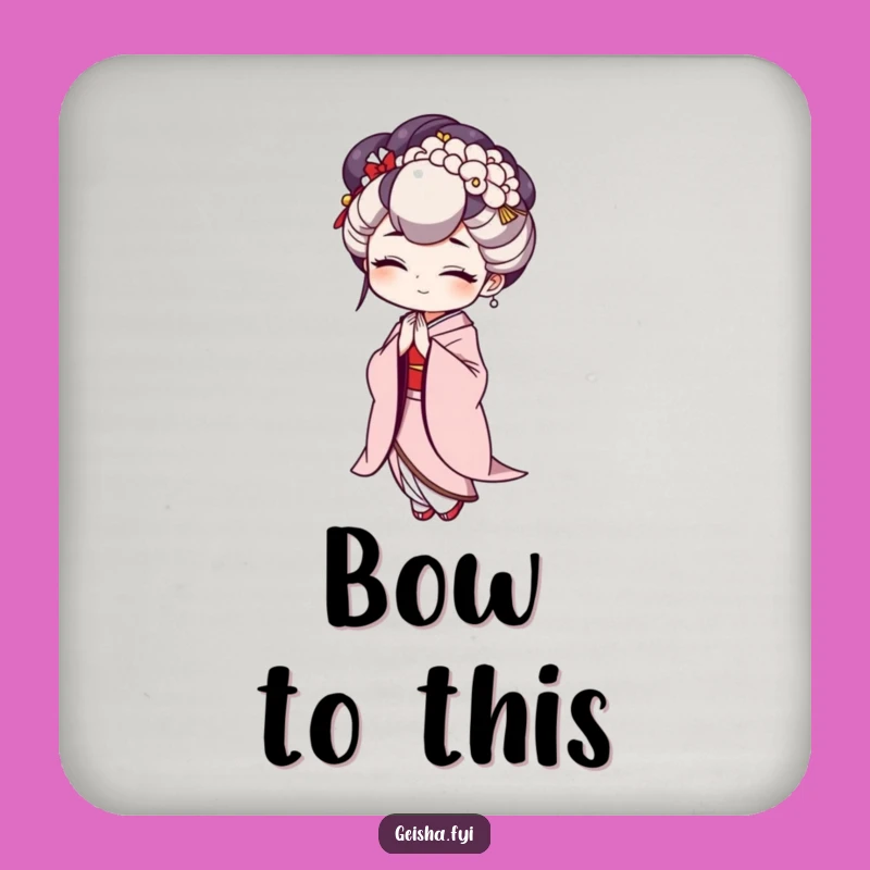 Funny Geisha Bow Coaster Set - Protect Surfaces with Humor Gift