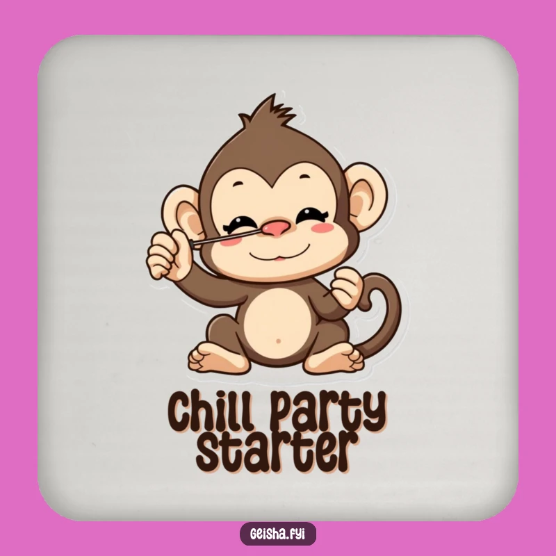Funny Cheeky Monkey Fan Balance Coaster: Protect Surfaces with Fun
