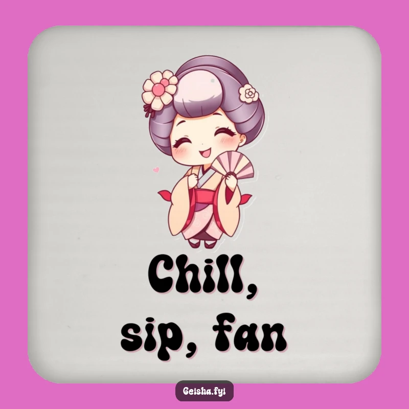 Funny Geisha Coaster: Protect Surfaces with Playful Charm