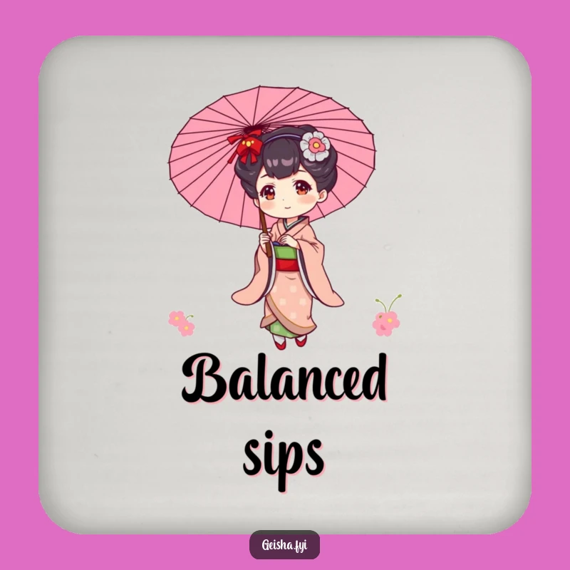 Funny Geisha Coaster: Protect Surfaces with Elegant Charm