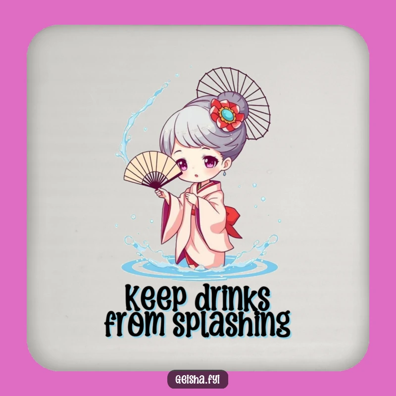 Funny Geisha Splashing Coasters, Playful Table Protection, Hilarious Gift