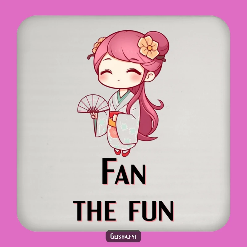 Funny Winking Geisha Coaster: Add Playful Charm to Tables