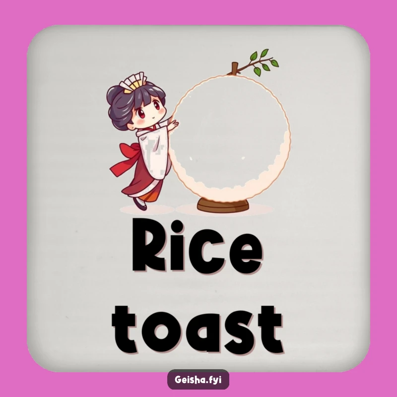 Funny Geisha Rice Ball Drink Coaster - Protect Surfaces with Comedy, Great Funny Gift!
