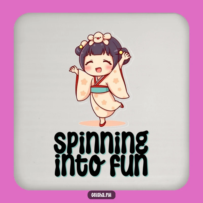 Funny Geisha Doll Cartwheel Coaster - Delighted Surface Protection