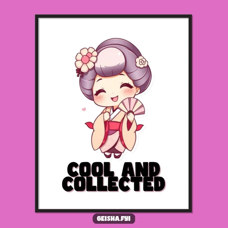 Funny Geisha Poster: Joyful Wall Art with a Playful Smile