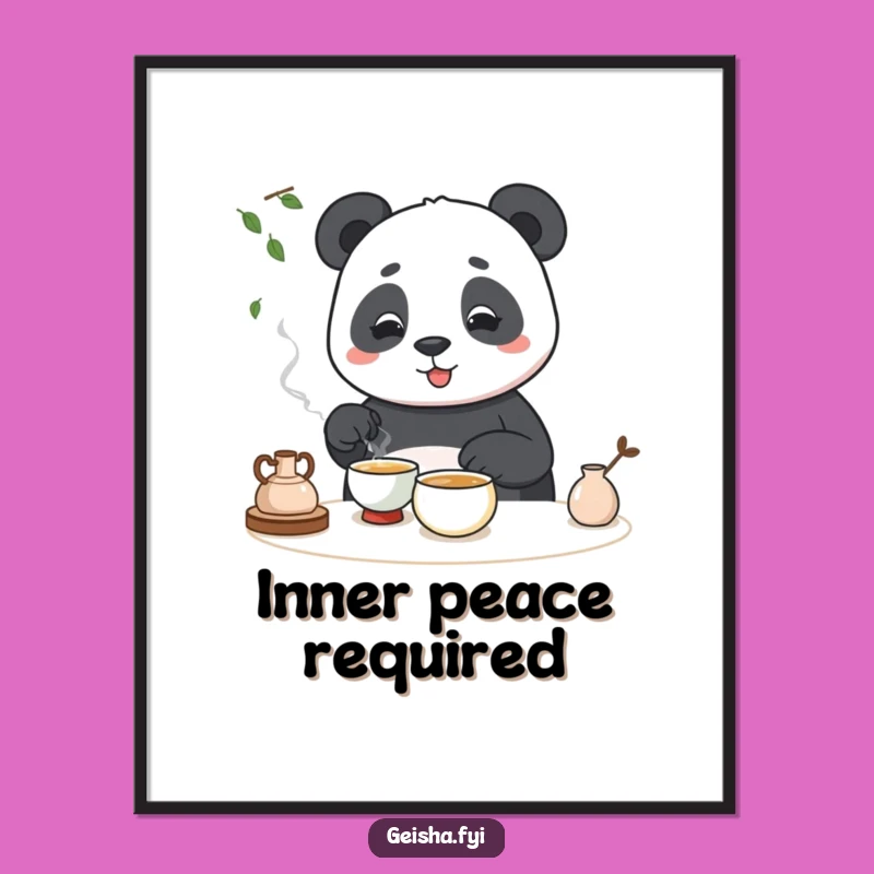 Funny Panda Tea Ceremony Poster: Hilarious Wall Art for Giggles