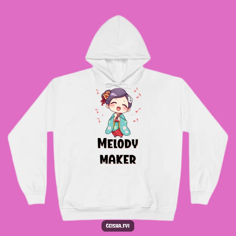 Cozy Funny Geisha Singing Delight Hoodie: Warmth and Melodies