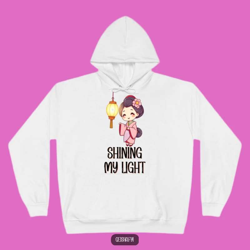 Cozy Funny Smiling Geisha Hoodie, Warmth and Light for Chilly Nights