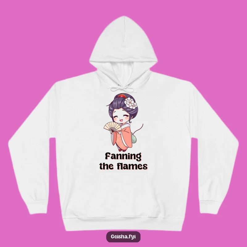 Cozy Funny Delighted Geisha Hoodie, Warmth and Joyful Elegance