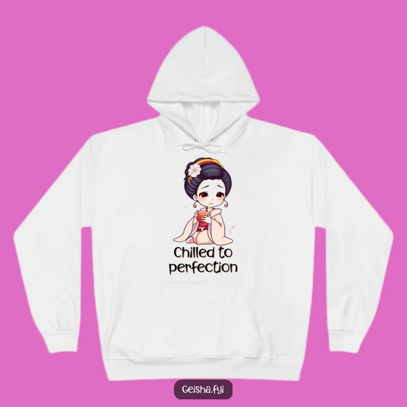 Funny Geisha Tea Hoodie: Elegant Sips, Cozy Humorous Gift