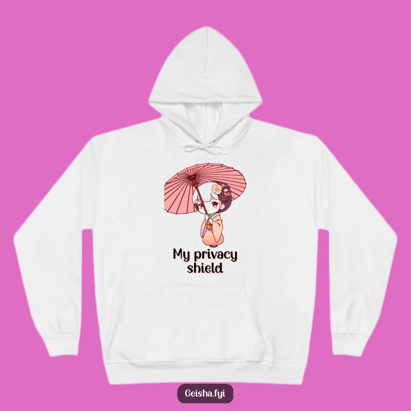 Funny Geisha Umbrella Hoodie: Cozy Curiosity, Warm Gift!