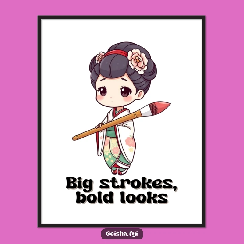 Comical Geisha Free Printable Wall Art - Funny Downloadable Decor