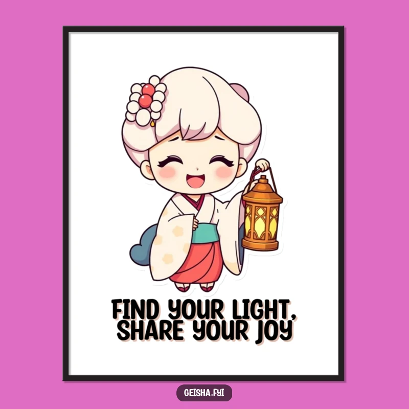 Free Printable Funny Geisha Lantern Art - Downloadable Cozy Wall Decor